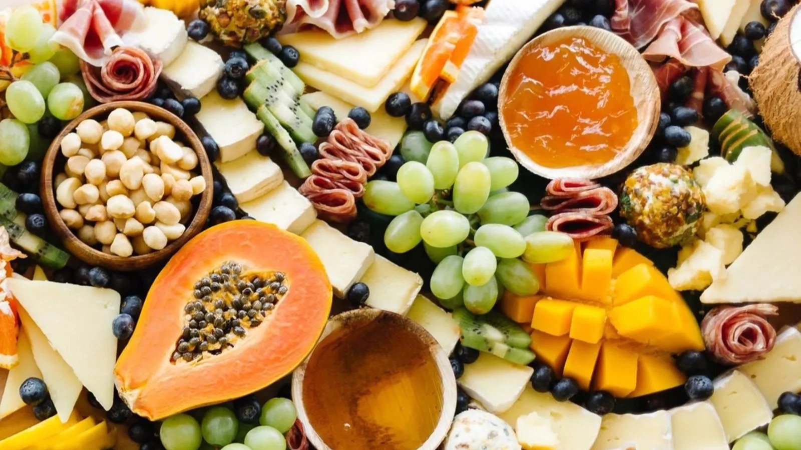 a bunch of food on a table